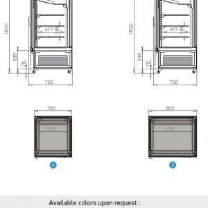 Inox ντουλάπια 4 πλευρές γυαλί ύψος 160cm