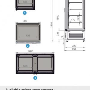Inox ντουλάπια 4 πλευρές γυαλί ύψος 160cm