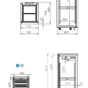 Inox ντουλάπια σειράς Gastro GN 2/1