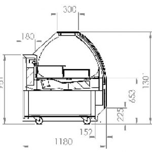 Ice cream – pastry displays rotonda total view