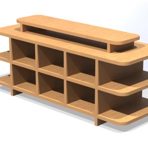 Wooden shelves